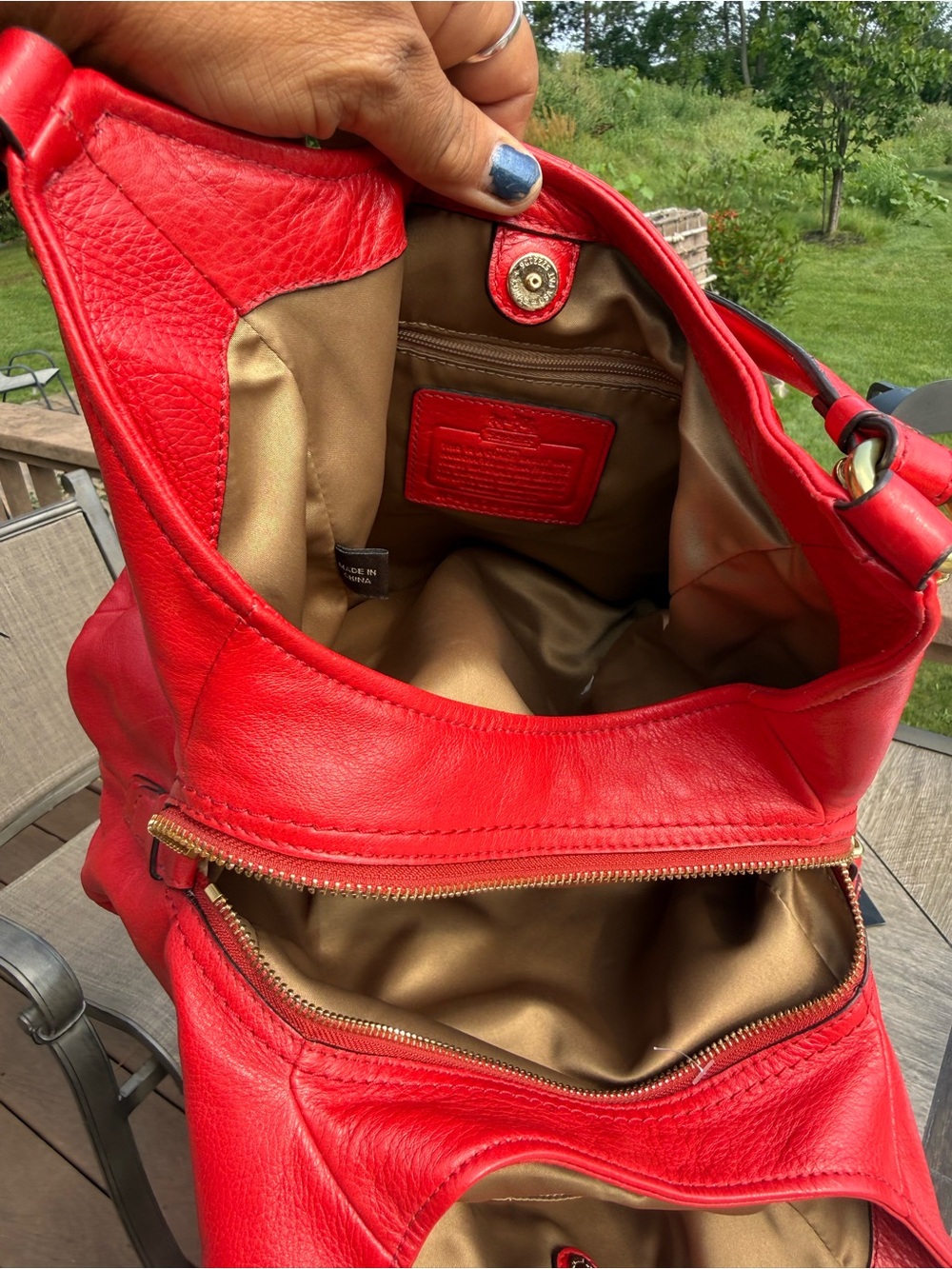 EUC Coach Madison Abigail Shoulder Bag Red Pebbled Leather Vintage Y2K - Picture 14 of 15